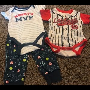 Baby Boy Sports Bundle (with Cardinals onesie)